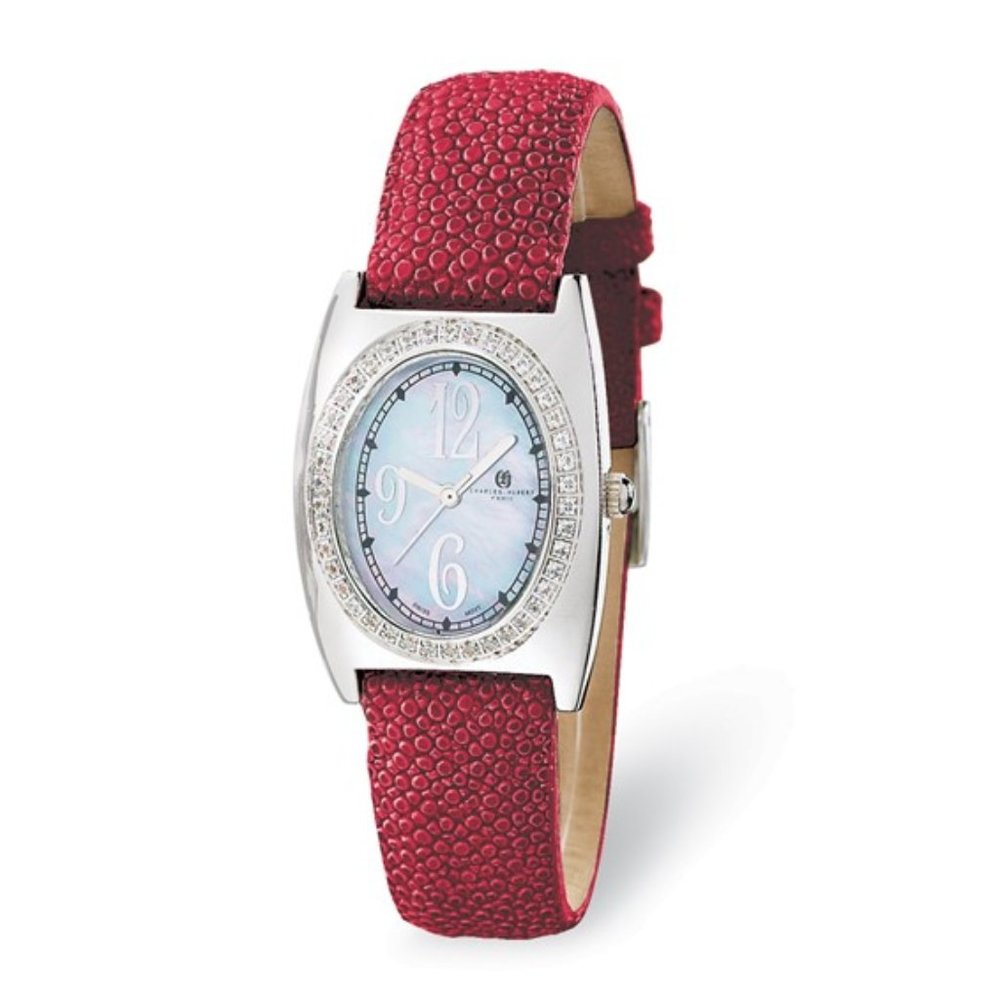 Ladies Charles Hubert Red Stingray 0.75ct. Diamond 29x32mm Watch